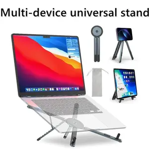 Multifunctional 4 in 1 magnetic phone holder，Laptop usb stand，for iPhone 17 16 promax 15 14 13 12， for ipad，ipad accessories，tablets，Multifunctional portable foldable aluminum alloy desktop travel stand, double-sided magnetic tripod，multifunctional