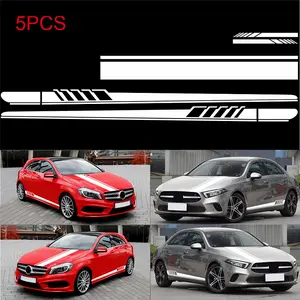 Universal Side Skirt Mirror Body Hood Vinyl Racing Stripe Decals For Car USA