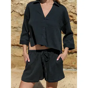 Aura Drawstring Shorts - Black