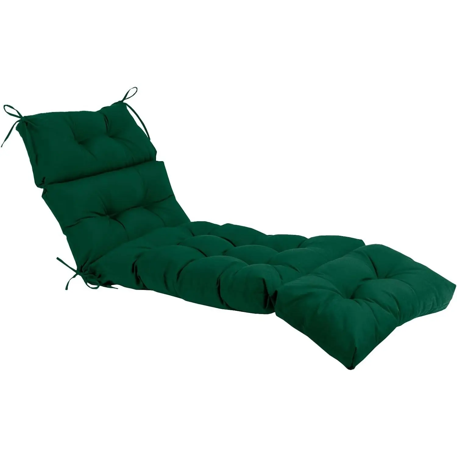 Indoor/Outdoor Chaise Lounge Cushion, Replacement Pool Cushions. (Mallard/Forest Green)