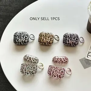 Transparent Leopard Print Earphone Case Protection for Apple AirPods Pro 2, AirPods Pro, AirPods 4, AirPods 3, AirPods 2, Fashionable Women's Earphone Cover