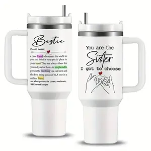 Bestie Tumbler – 40oz Sister & Best Friend Mug with Lid & Straw. Perfect Friendship & Birthday Gift for Women. Drinkware Flasks Water Bottles