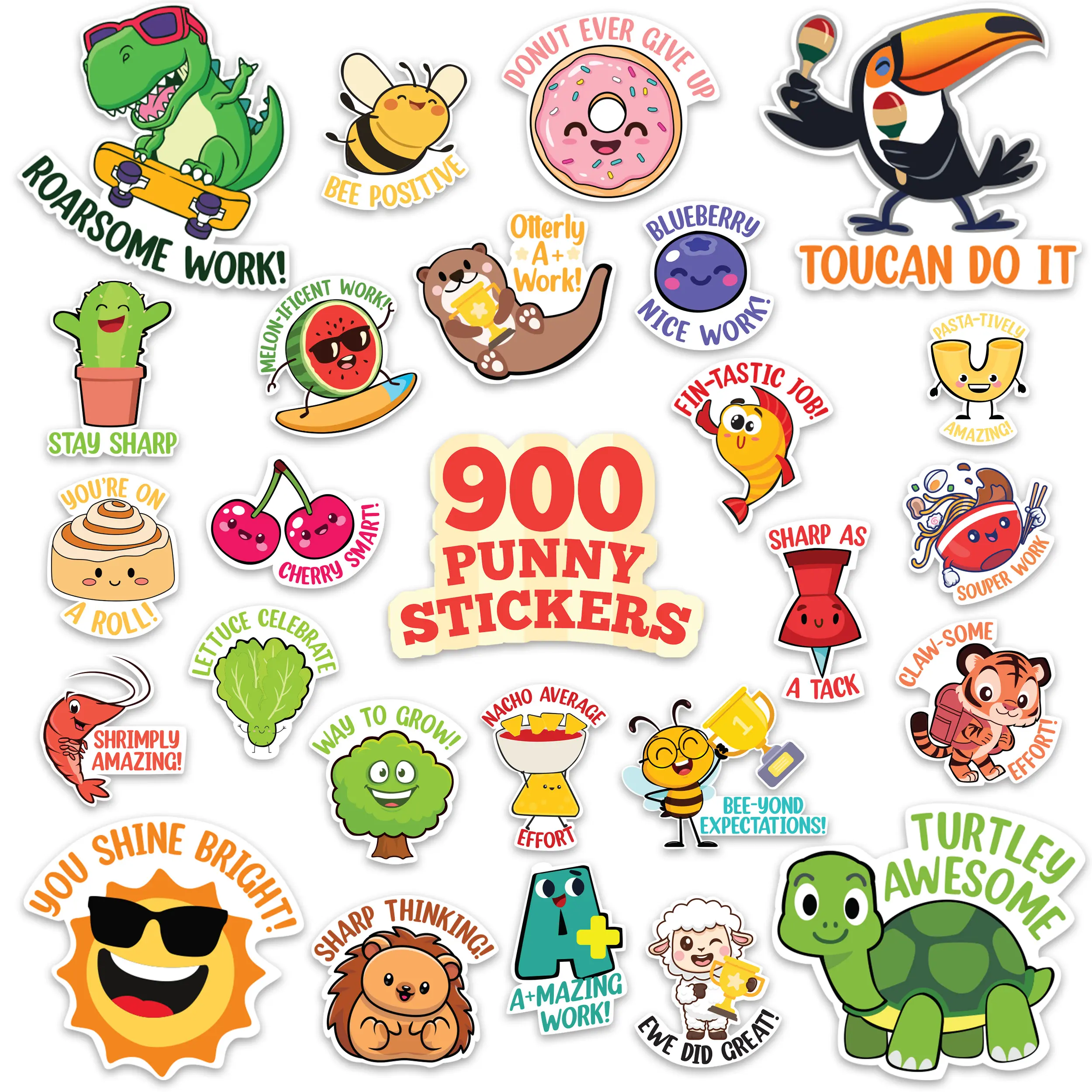 Decorably 900 Teacher Stickers for Kids Classroom, Reward Stickers | Teacher Stickers for Classroom, Reward Charts, Positive Reinforcement & Kids