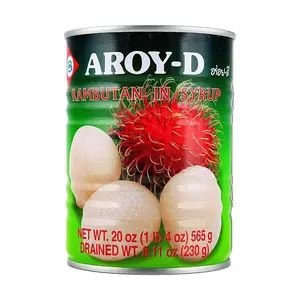 Aroy-D Rambutan in Syrup Canned Tropical Fruit 565g - Sweet, Refreshing Lychee Alternative for Desserts, Fruit Salads, Bubble Tea Toppings