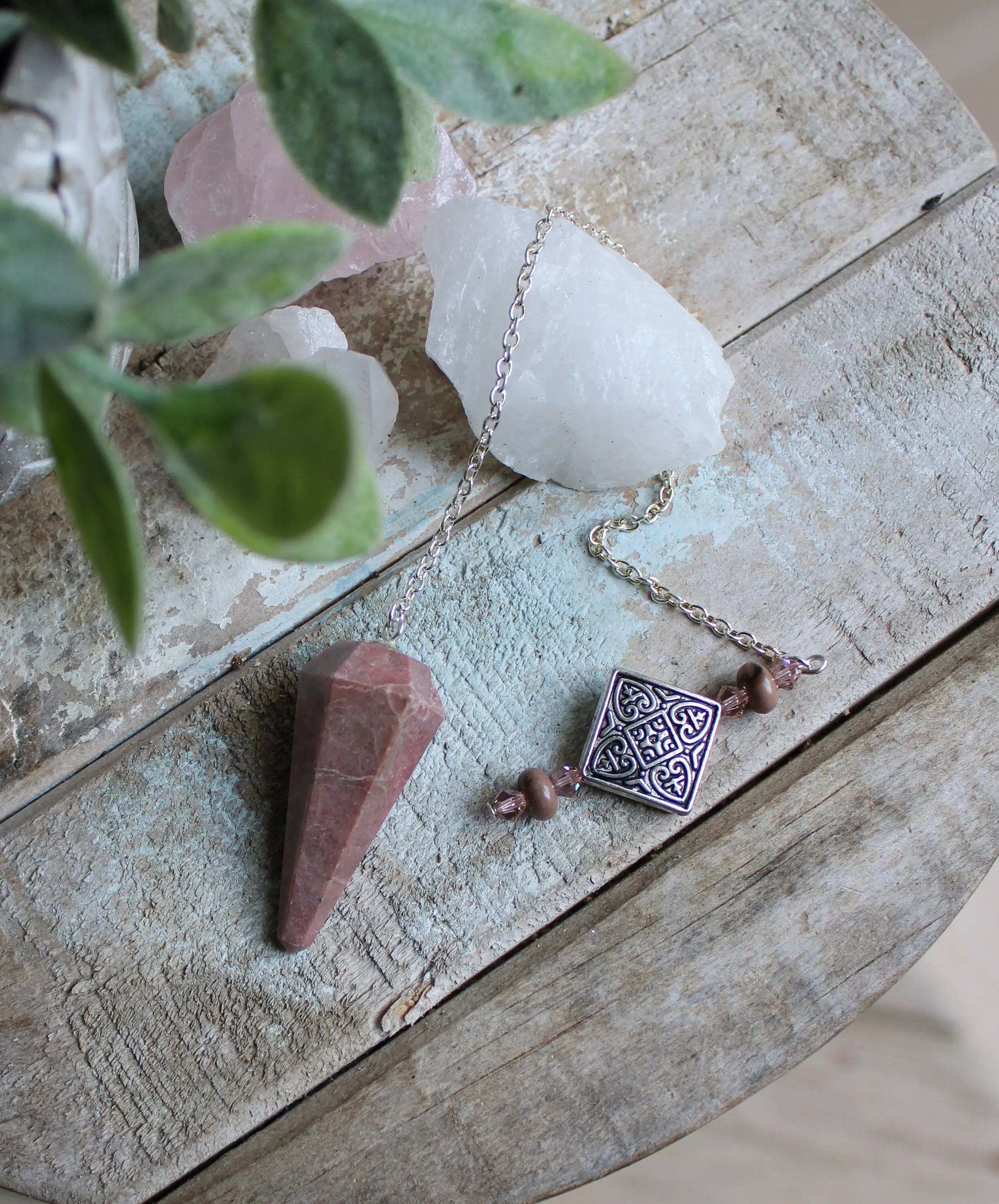 Pendulum Rhodonite Pendulum by Imogen Designs ~ Compassion, Forgiveness & Release of Fear ~