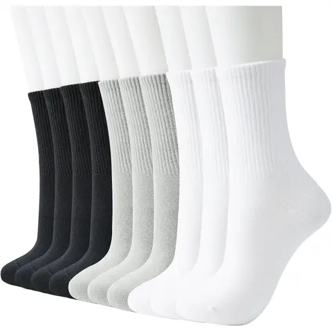 10 Pairs Womens 95% Cotton Crew Socks,Thin Soft Comfort Breathable Dress Socks,Above Ankle Crew Socks for Business,Casual,for Home Outdoor Sports,Hand Tools Kits,Summervibes