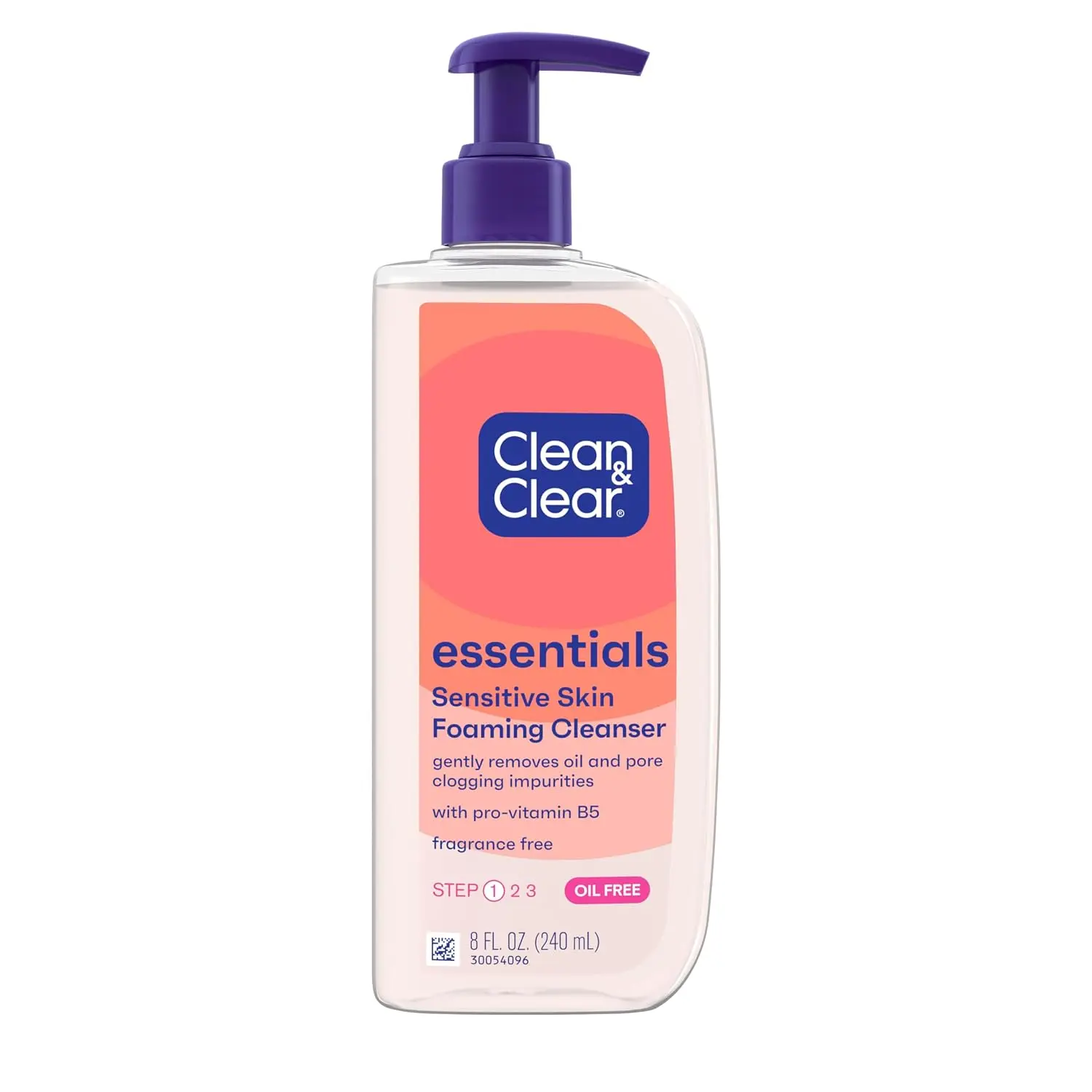 Clean & Clear Essentials Oil-Free Foaming Facial Cleanser, 8 fl oz | Daily Foaming Face Wash
