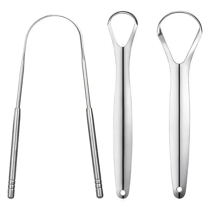 Stainless Steel Tongue Scraper Cleaner Set, 1/2/3/4 Sets Tongue Scraper for Adults, U Shaped Tongue Cleaner for Fresher Breath, Oral Hygiene Essential