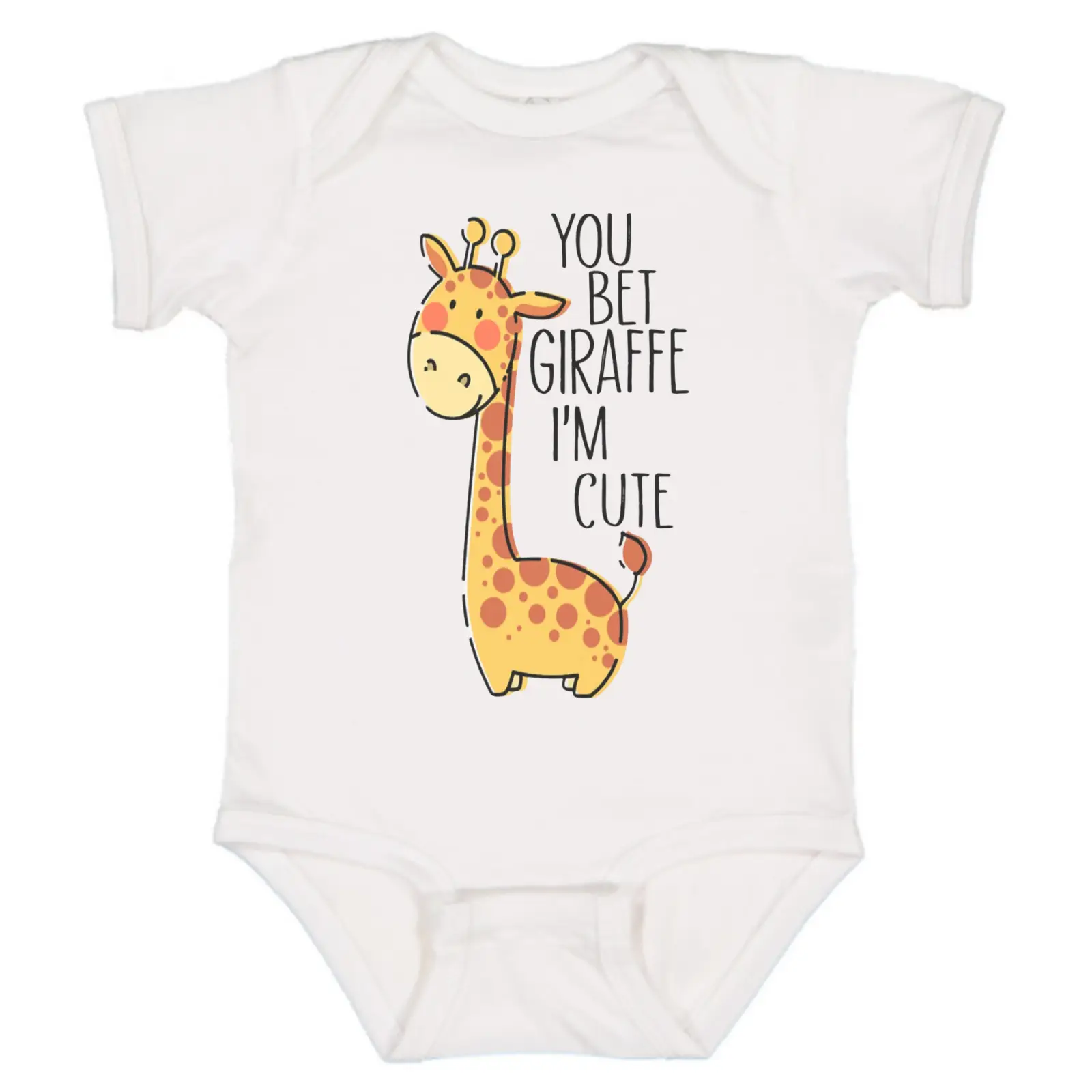 You Bet Giraffe I'm Cute Baby Onesie, Funny Animal Baby Shower Gift, Cotton Baby Clothes Baby Clothes Girl