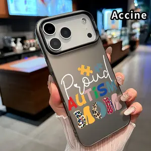 Phone Case for iPhone 17 Pro Max 16 Plus 15 14 13 12 11 Air E Autism Mom Pride Pattern Shockproof Silicone PC Back Protective Smartphone Cover