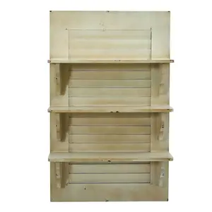 31.75” Vintage Window Shutter Shelving Wall Decor