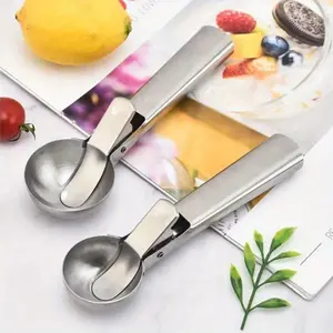 Stainless Steel Dual Purpose Ice Cream Scoop Set, Multi Function Watermelon Ball Digger, Portable Ice Cream Scoop, Kitchen Small Tools, for DIY Ice Cream, Fruit, Frozen Yogurt, Watermelon