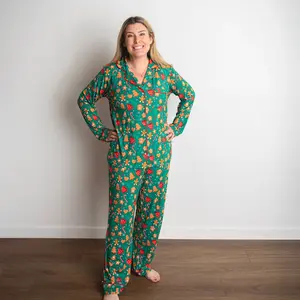 Button-up Luxe Bamboo Christmas Pajamas