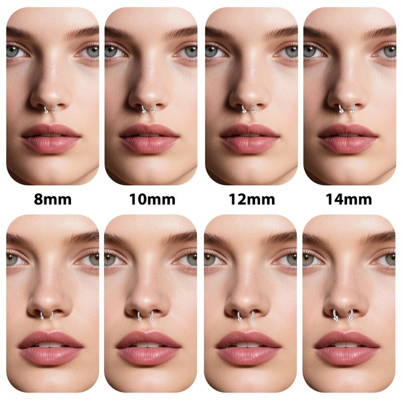 16G Horseshoe Rings Surgical Steel Nose Septum Hoop Earring Eyebrow Tragus Lip Daith Helix Piercing Jewelry for Women Men 6-12mm Unisex Smily Piercing with Balls & Spikes Gift value pack 34mm  septum piercing Titanium Holder nose  rings 5-18 pc nose ring