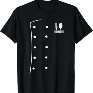 Chef Costume Coat Uniform Funny Cook Jacket for Cooking Cotton T-Shirt Menswear Clothes