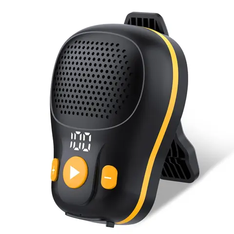 Wearable Bluetooth Speaker Clip-On Portable Speaker for Outdoors and Commuting - Magnetic Mount + Spring Clip, IP56 Water Resistant, Built-In Mic, Hands-Free Calls, Up to 18H Playtime, USB-C