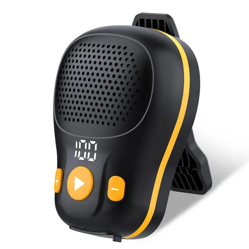 Wearable Bluetooth Speaker Clip-On Portable Speaker for Outdoors and Commuting - Magnetic Mount + Spring Clip, IP56 Water Resistant, Built-In Mic, Hands-Free Calls, Up to 18H Playtime, USB-C