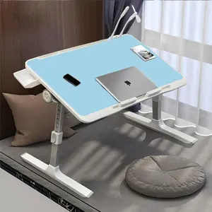 Lap Desk Bed Tray Table, Adjustable Laptop Stand for Bed with USB/ Light/ Fan/ Drawer, Portable Laptop Desk Table for Bed/ Couch/ Sofa/ Reading/ Writing, Bed Trays for Eating And Laptops Portable adjustable bed table