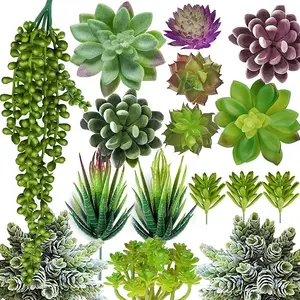Artificial Succulent Plants - 16 Pcs High-Realistic Faux Succulents for DIY Floral Decor, Home, Garden, Office & Party Decorations