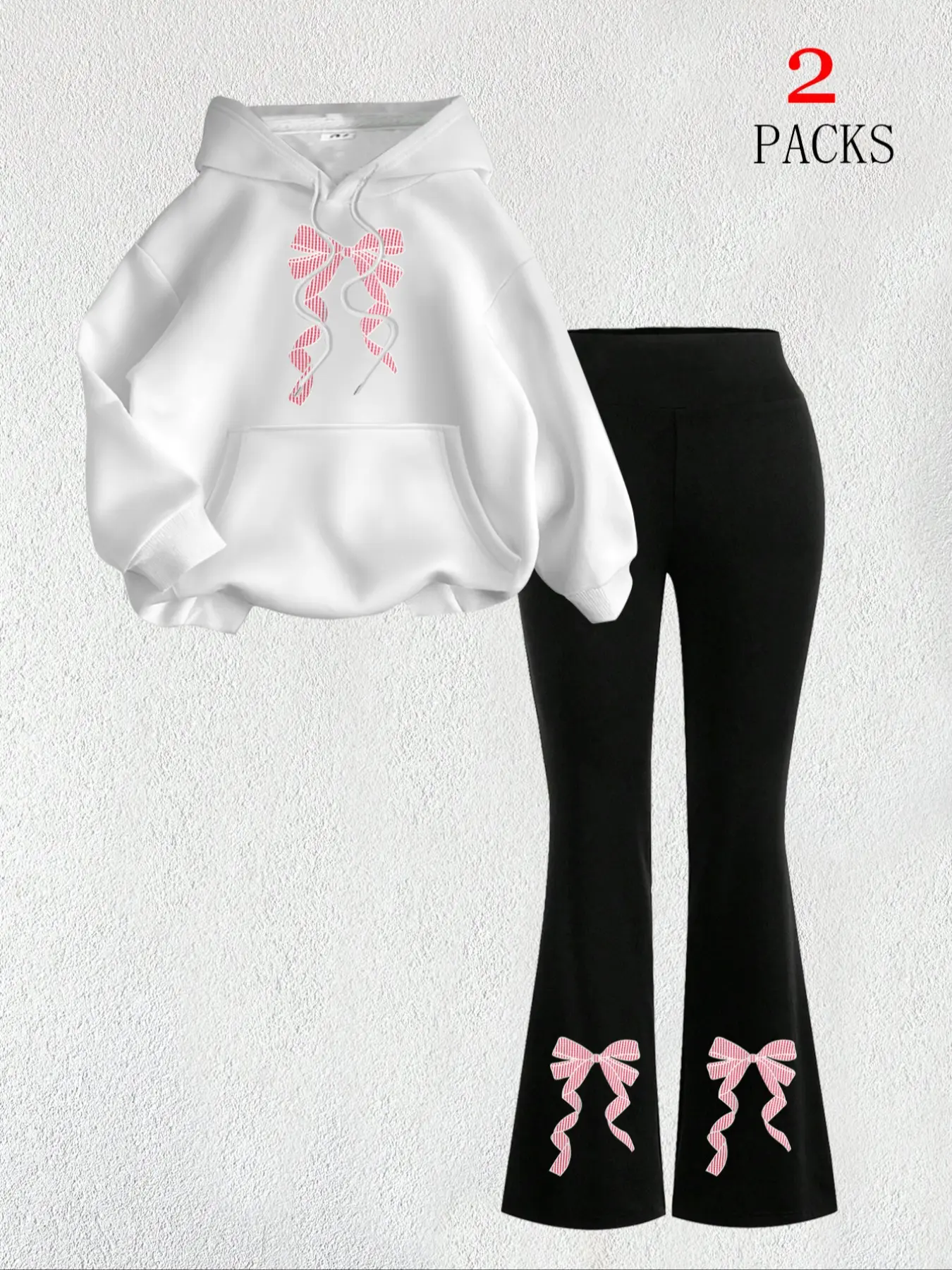 Women's Warm Sweatshirt Top Set + Slim Fit Flare Pants, Large Butterfly Print, Casual Loose-Fit Summer, Comfortable Daily Wear Outfit