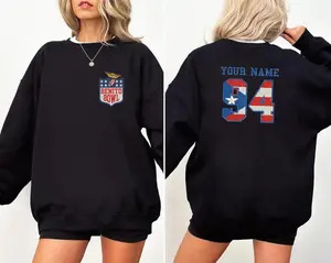 Embroidery Puerto Rico Football Sweatshirt, custom name embroidered sweatshirt, gift trendy sweatshirt