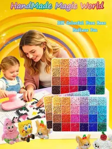 72-Color Fuse Beads Deluxe Set with 2-in-1  DIY Craft Kit for Kids & Adults High-Quality Stress-Relief &  Creative Fun All-In-One Accessories