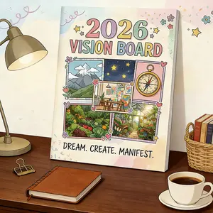 2026 Vision Board Handbook, Dream Future Planning Wish List, Create & Manifest, Includes 60 Page Monthly Vision Boards, Planner Notebook