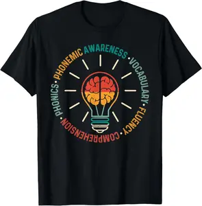 Reading Teacher Phonemic Awareness Vocabulary Fluency T-Shirt