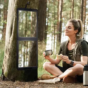 Foldable full length travel mirror 33 portable shatterproof hanging mirror folding full length travel makeup mirror for camping rv small spaces