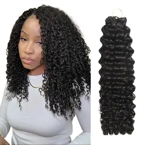New 2026 Ramiss Water Wave Crochet Human Hair for Mircale Knots Boho Braids Knotless Feather Crochet Human Hair Pre-Separated 60g / Bundle - Time-Saving, 50 Strands per Bundle Flat lightweight Glueless