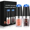 Pepper and Salt Grinder Set, Adjustable ,Battery Powered with LED Light ,Black ,Kitchen Seasoning Utensils ,salt shaker, salt dispenser