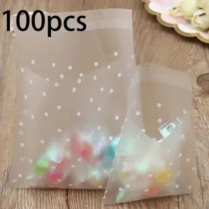 Self-Adhesive Cookie Bags, DIY Plastic Candy Bags, Premium Packaging Gift Wrapping Bags, Glass Paper Bags for Biscuits, Chocolate, Snacks, Weddings, Parties, Ideal for Gifts