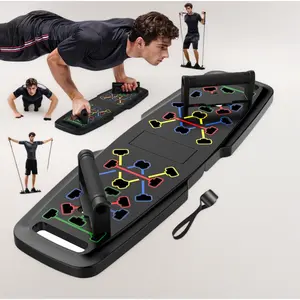 Portable Home Gym Set with Push Up Board, Pilates Bar, Resistance Bands & Ab Roller for Full Body Workout