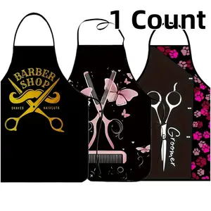 Groomer Pattern Polyester Apron, 1 Count Unisex Cooking Apron, Christmas Gift, Summer Apron for Women, Cool Apron, Barber Apron, Nails Design Tool, Kitchen Essential