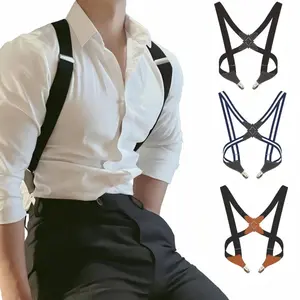 1pc, Wide Back Strap - Men'S Adjustable Work Strap - Strap with Side Clip, Suitable for Daily Wear, Casual and Formal Occasions, Vacation, Work - Fashion Accessory