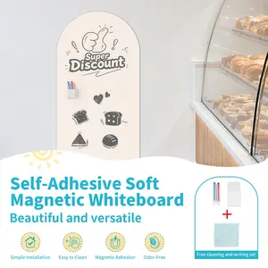 Self-Adhesive Whiteboard Sticker, Easy Peel-And-Stick, No Glue Needed, Size 50x90 Cm, Arc Design, Office Planning, Education, Graffiti, Holiday Decor