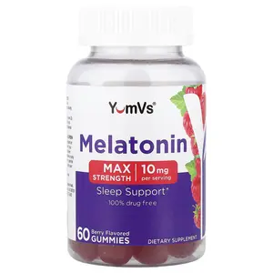 YumVs Melatonin Gummies, Max Strength, Berry, 60 Gummies (5 mg per Gummy)
