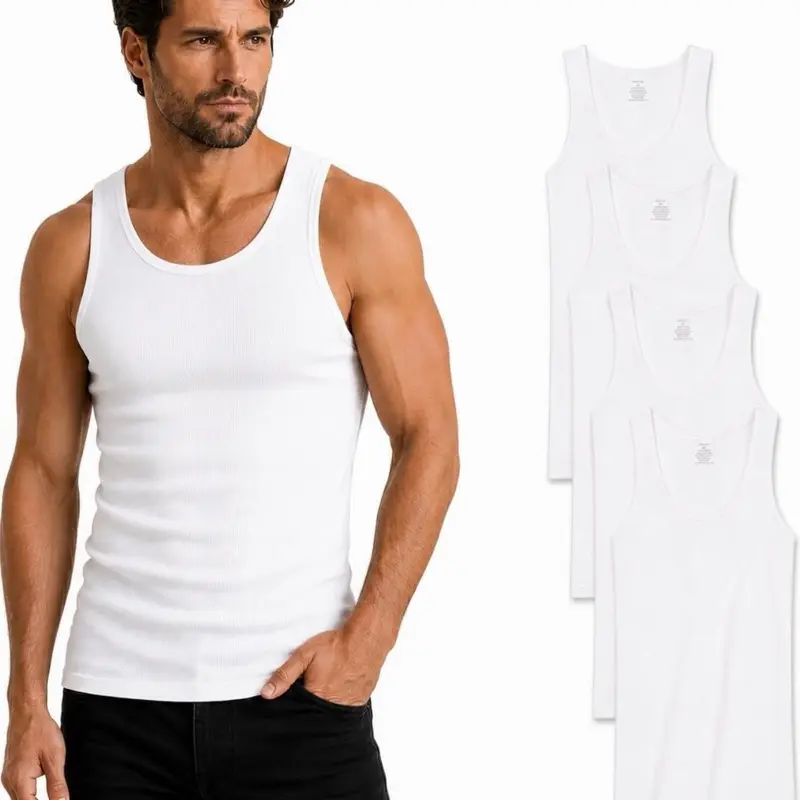 KENNETH COLE New York Men’s Ribbed Tank Lightweight Undershirt Cotton 100%