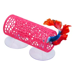 PETAXCELL Betta Tunnel Bettas Tank Accessories with Suction Cups Aquarium Fish Aquarium Decor 1pcs Rose Red Intended for Small Fish / Shrimp / Guppy