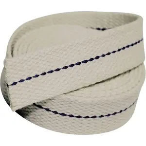 7/8" Inch Flat Cotton Oil Lantern or Oil Lamp Wick with Purple Stitch 6 Foot Roll