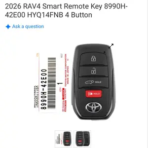2026 RAV4 Smart Remote Key, 4-Button, 8990H-42E00 HYQ14FNB Replacement Key Fob for Toyota RAV4 2026