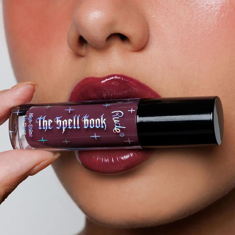 Rude Cosmetics The Spell Book High Shine Lip Gloss - Pigmented, Glossy Finish, Creamy Texture, Hydrating & Smooth, Spellbinding Shades for Ultimate Comfort