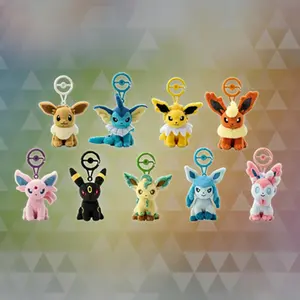 Official Pokemon Center Eeveelution Plush Keychain Full Set With Pokeball Carabiner Eevee Vaporeon Jolteon Flareon Espeon Umbreon Leafeon Glaceon Sylveon Mini Mascot Bag Charm Anime Collectible Gift