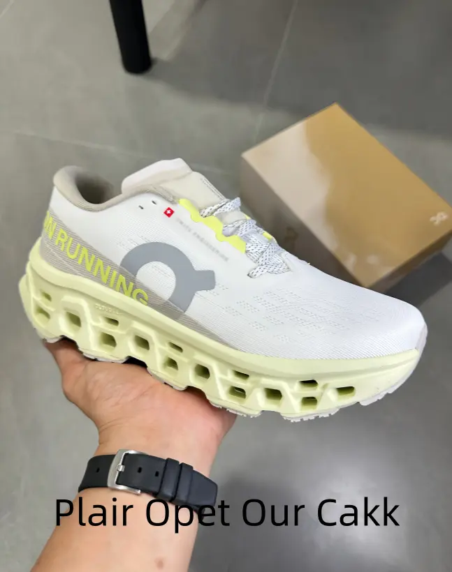 Futuristic White Running Shoes with Neon Yellow Accents & Hollowed-Out Cloud-Like Sole – Ideal for Urban Jogging & All-Day Comfort