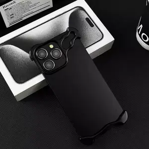 [LX]Frameless Corner Pad Anti-Fall Phone Case With Lens Protector, TPU Material Shaped Corner Pad Drop-Proof Cellphone Case, Phone Accessories For IPhone Series, Cover Protector, Protective, Smartphone