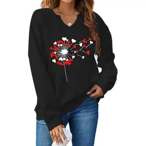Women Valentine Sweatshirt Love Heart Elbow Patch Shirts Gift for Her