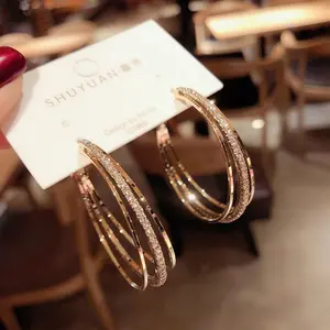 Circle earrings earrings temperament new light luxury high sense Internet celebrity personality exaggerated circle earrings