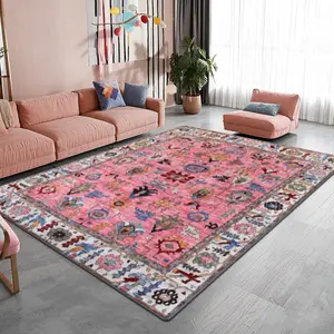 Velvet Soft Comfort Persian Vintage Pattern Print Rug, Decorative Area Rug, Home Decor Carpet, Living Room Large Mat, Sofa Pad, Bedroom Bedside Rug