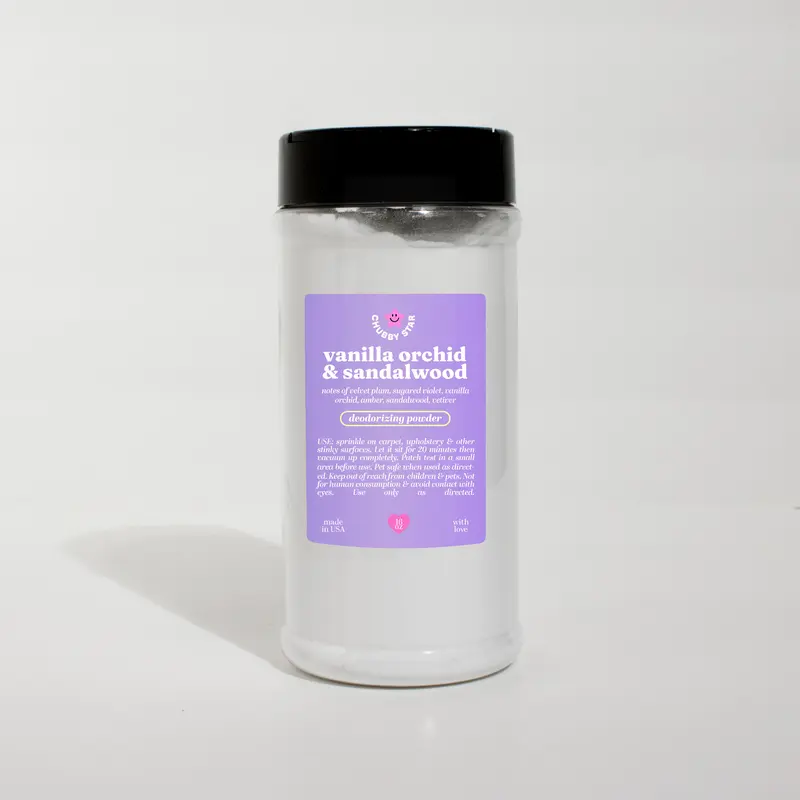 Vanilla Orchid Sandalwood Carpet Freshener Powder - 16 Oz Home Care Supply, Interior Cleaner for Deodorization Care, Upholstery & Car Seat Refresh, Orchid-Vanilla Mix Household Solution