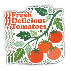 Fresh Delicious Tomatoes Waterproof Vinyl Sticker Funny Political Tomato Farm Decal for Laptop Phone Water Bottle Gardener Gift HUP
